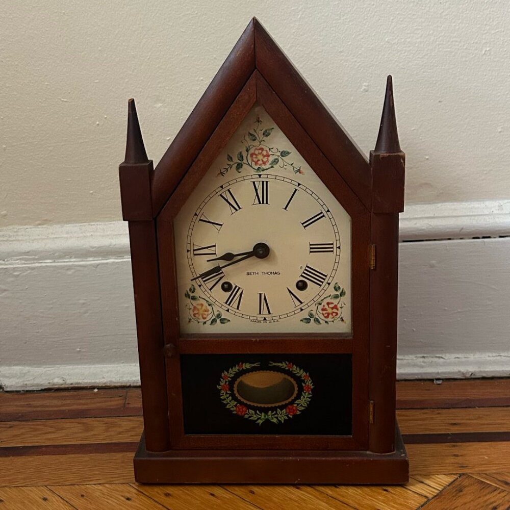 Vintage Seth Thomas Mantle Cathedral Clock (Working)